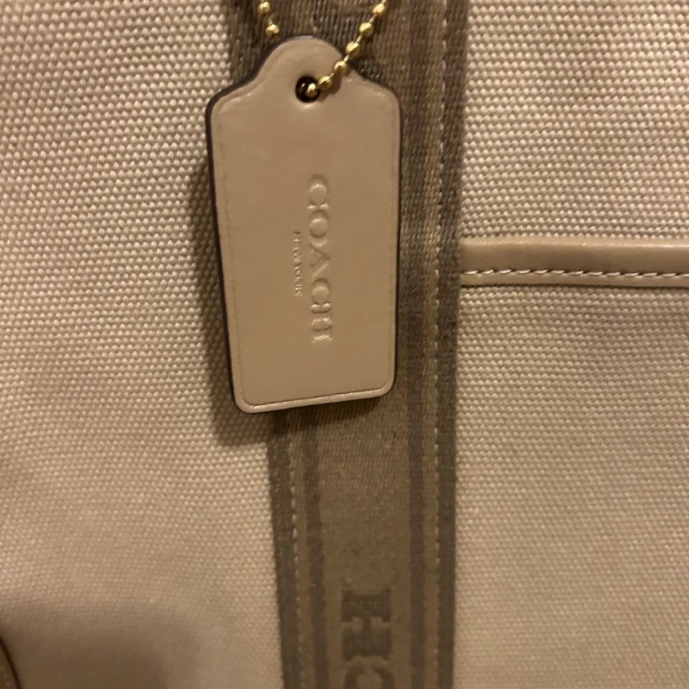 Coach Smith Tote Bag medium Tan Canvas Tote Bag - Picture 6 of 10